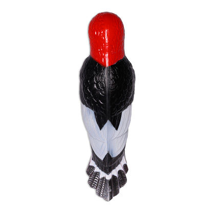 Woodpecker Tree Ornament Decoy Plastic & Metal Decorative Deterrent & Repeller- Easy to Mount-House, Tree or Gift 9" Tall