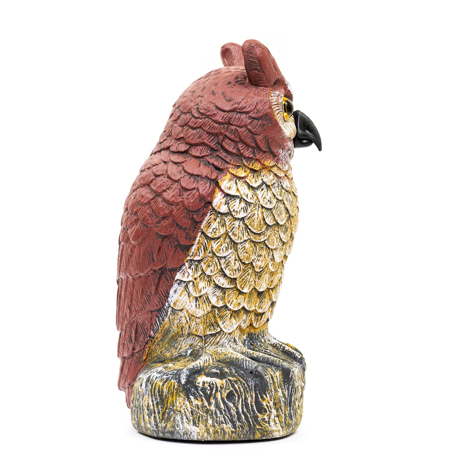 Plastic Fake Owl 11 Inch Decorative Owl Bird Scarecrow, Plastic Owls are Natures Enemy pest Repellent for Outdoor Gardens,Homes& Halloween