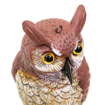 Plastic Fake Owl 11 Inch Decorative Owl Bird Scarecrow, Plastic Owls are Natures Enemy pest Repellent for Outdoor Gardens,Homes& Halloween