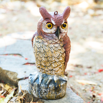 Plastic Fake Owl 11 Inch Decorative Owl Bird Scarecrow, Plastic Owls are Natures Enemy pest Repellent for Outdoor Gardens,Homes& Halloween