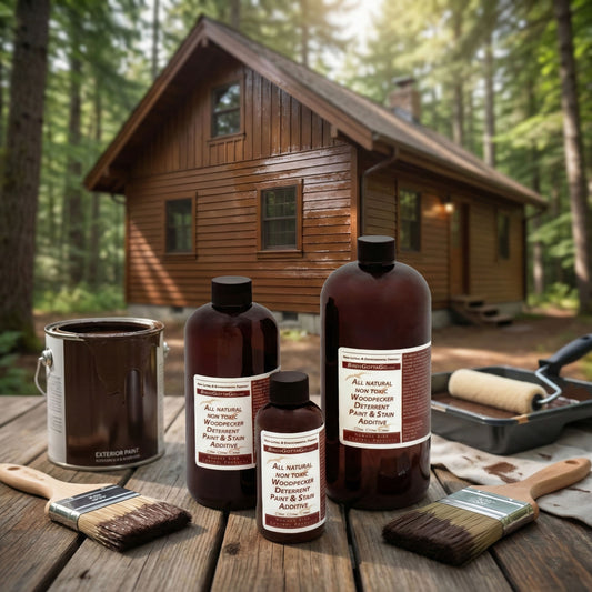 Non toxic, Natural Woodpecker Deterrent Paint and Stain Additive