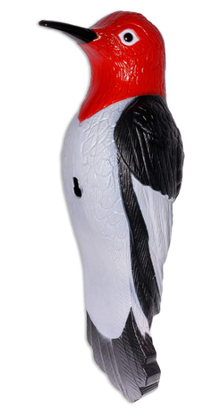 Woodpecker Tree Ornament Decoy Plastic & Metal Decorative Deterrent & Repeller- Easy to Mount-House, Tree or Gift 9" Tall